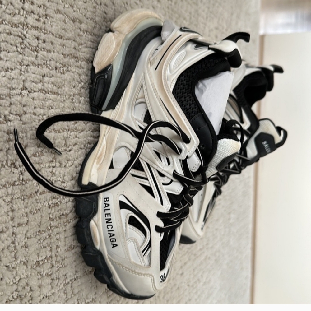 Balenciaga track runners size 8 black & white - Picture 3 of 4